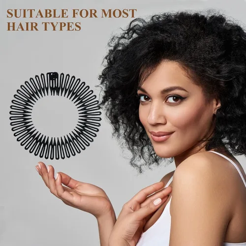 Vista 3 de Soft 'N Style Diademas flexibles elásticas para mujeres (3 unidades, color negro)