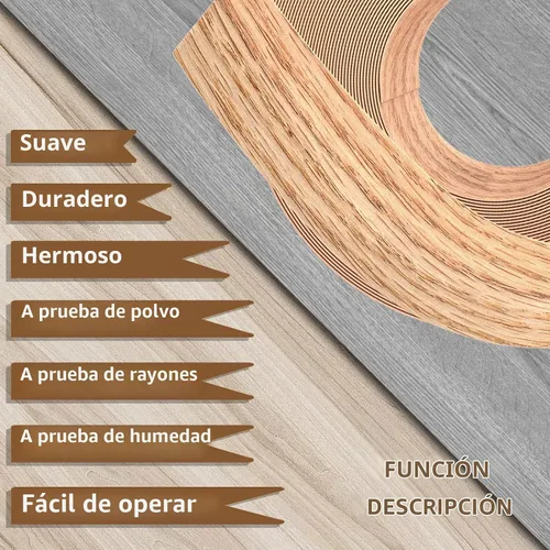 Vista 6 de GSCIT Club - Bandas de borde de chapa de roble rojo, rollo de 3/4 de pulgada x 10 pies, prepegadas, flexibles, bandas de cinta de madera real