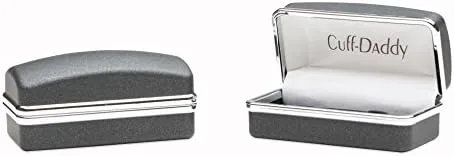 Vista 6 de Gemelos de boda plateados con caja de regalo de presentación de viaje, gemelos para ocasiones especiales para boda, fiesta, camisa, regalo