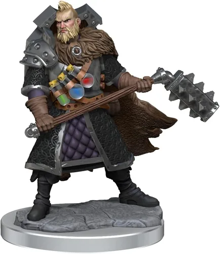 Vista 6 de WizKids D&D Frameworks: Human Fighter Male - Sin pintar y sin ensamblar
