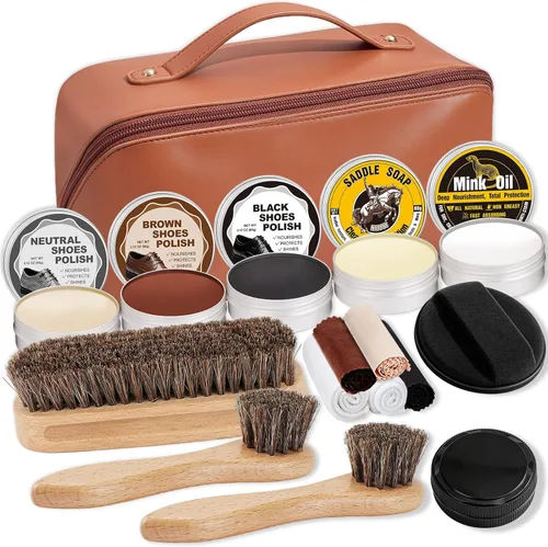 Vista 9 de Kit de cuidado de botas de cuero, aceite de visón y jabón de sillín para Blanco