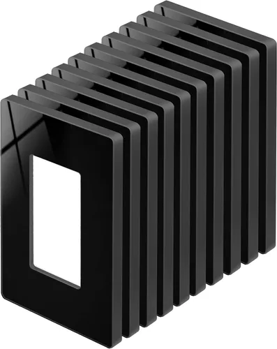 Vista 19 de BESTTEN Placa de pared sin tornillos de 5 segmentos, cubierta de enchufe decorador, placa decorativa para interruptor, serie blanca nieve brillante