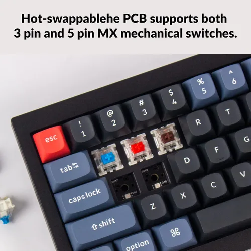 Vista 5 de Keychron Q4 Teclado mecánico personalizado con cable Macro programable QMKVIA aluminio completo interruptor Gateron G Pro marrón intercambiable