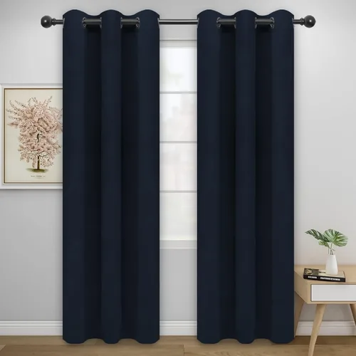 Vista 292 de Easy-Going - Cortinas opacas para dormitorio, aislamiento térmico sólido con ojales, cortinas de ventana para reducción de ruido, cortinas