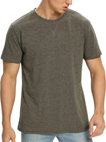 Vista 62 de NITAGUT Camiseta clásica de algodón para hombre con cuello redondo
