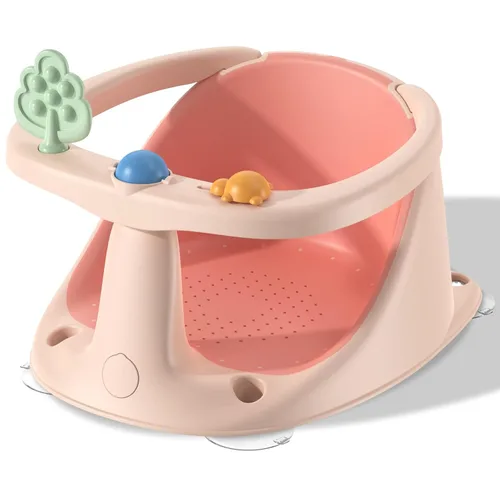 Vista 9 de Asiento de baño para bebés de 6 meses en adelante, antideslizante con ventosas, asiento de baño infantil seguro y cómodo para bañera, color azul