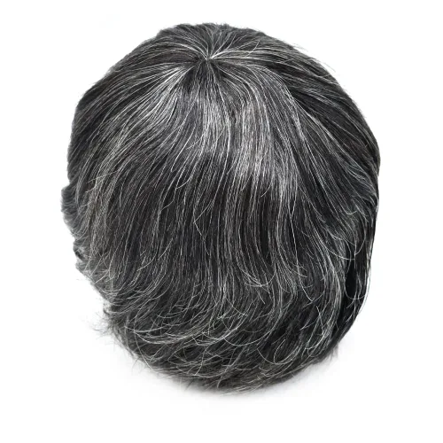 Vista 29 de Toupee para hombre 100% cabello humano real tupé para hombres 0.004 in piel de poliuretano para hombre, sistema de reemplazo de piezas de pelo