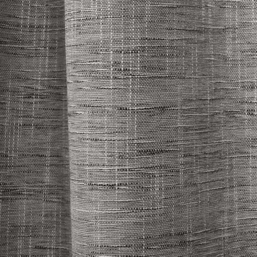 Vista 2 de Exclusive Home Burke - Par de paneles de cortinas 100 % opacas con ojales en la parte superior, 52 x 63 pulgadas, negro, juego de 2