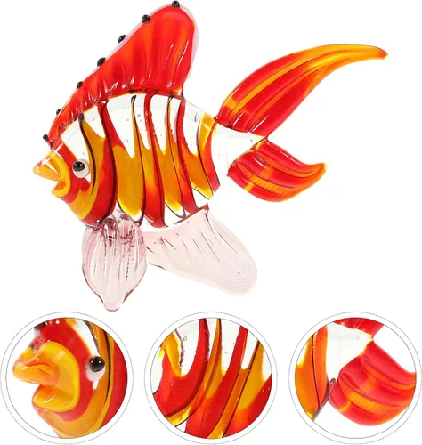 Vista 9 de 1 figura de cristal de pescado soplado a mano animal marino tropical escultura de peces decoración artística pisapapeles colección estatua