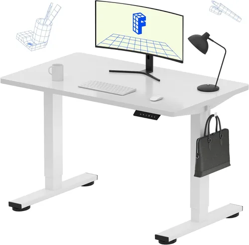 Vista 12 de FLEXISPOT EN1 - Escritorio de pie de una pieza, 40"x24" de escritorio sin costuras, eléctrico, altura ajustable para oficina en casa, salas de Negro