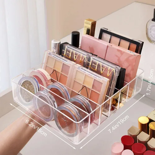 Vista 3 de TWUTGAYW Organizador de paleta de sombras de ojos, organizadores de maquillaje acrílico transparente y soporte de almacenamiento, organizador