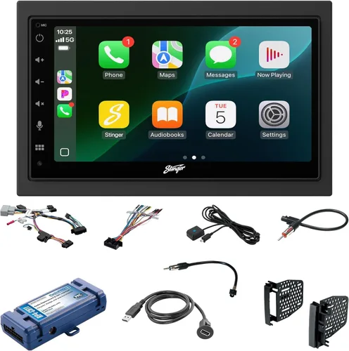 Vista 8 de Stinger - Radio inalámbrica Apple CarPlay de 6.8" para Jeep Wrangler JK