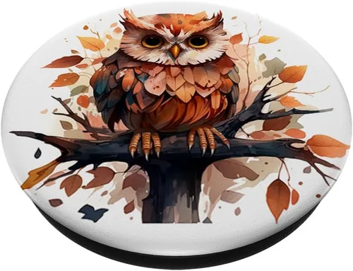 Vista 2 de PopSockets PopGrip estándar de búho