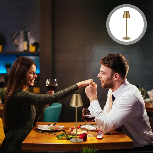 Vista 4 de Timjorman Lámpara de mesa LED inalámbrica, lámpara de escritorio con batería recargable de 4000 mAh, brillo de 3 niveles junto a la luz nocturna