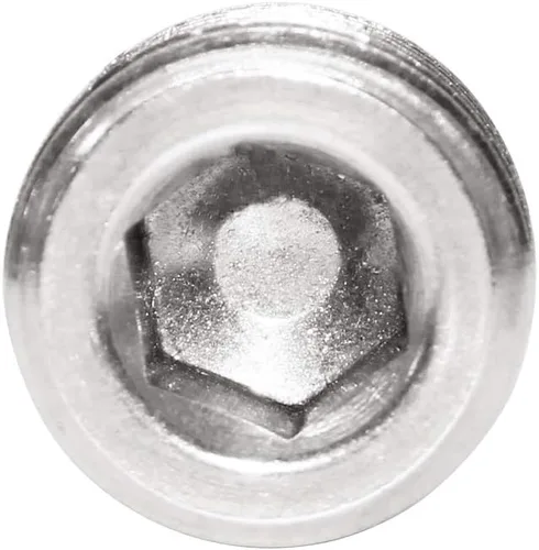 Vista 2 de Tapón de tubería NPT de 1 pulgada, rosca macho de acero inoxidable, cabeza hexagonal interna avellanada (paquete de 2)