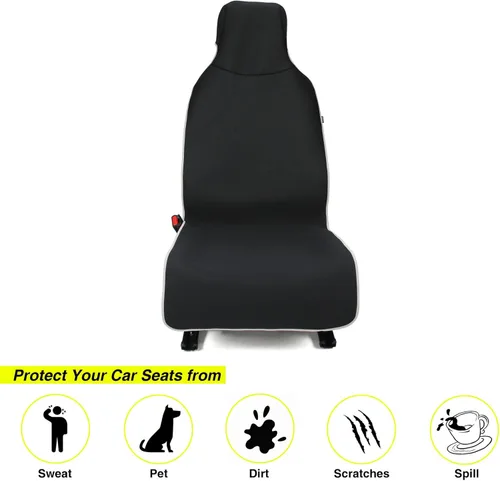 Vista 2 de VSHIELD Funda impermeable para asiento de coche de neopreno, protector de asiento antideslizante y a prueba de sudor, ajuste universal para asiento