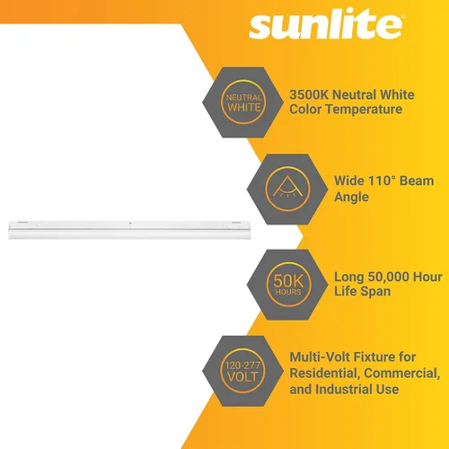 Vista 4 de Sunlite 85479-SU 25w 48" accesorio de tira de LED lineal 3500k blanco neutro