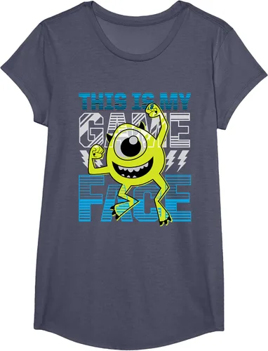 Vista 18 de Disney Pixar Monsters Inc. Mike Wazowski Game Face Camiseta Negro