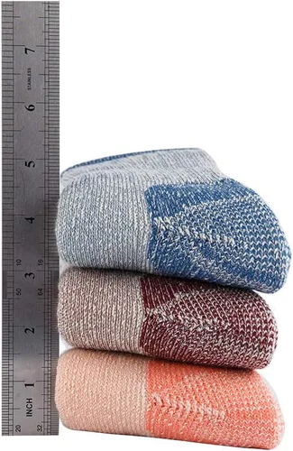 Vista 6 de Calcetines de lana merina para hombre, calcetines deportivos cálidos para hombre, adecuados para senderismo, senderismo, campamento..