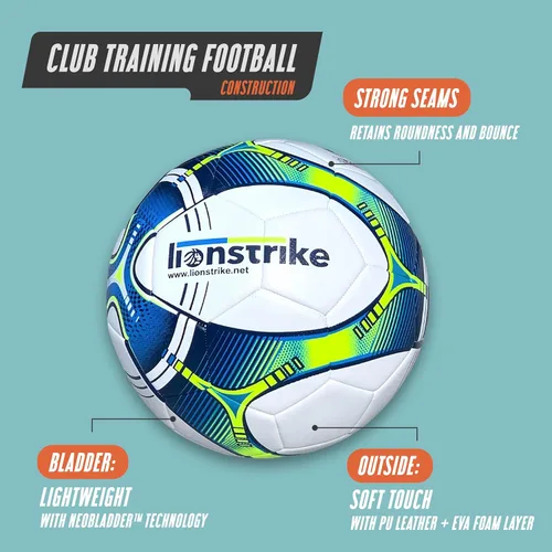 Vista 5 de Lionstrike Balón de entrenamiento de fútbol estándar con tecnología NeoBladder Pelota de entrenamiento a nivel de club y liga