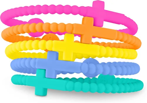 Vista 22 de Ryan & Rose Pulseras Jesús - Pulsera de silicona cruzada aleación