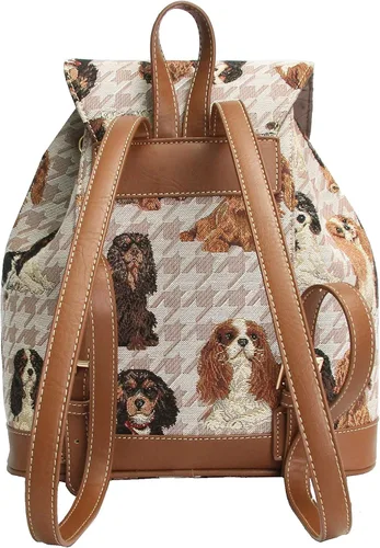 Vista 3 de Signare Tapestry - Mochila de moda para mujer con diseño de perro Cavalier King Charles Spaniel (RUCK-KGCS)