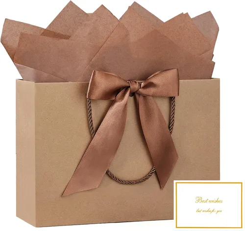 Vista 11 de JMANNI Bolsas de regalo, 3 piezas de tamaño mediano con cinta de lazo, bolsa de regalo de papel portátil, patrón de mármol, para cualquier ocasión