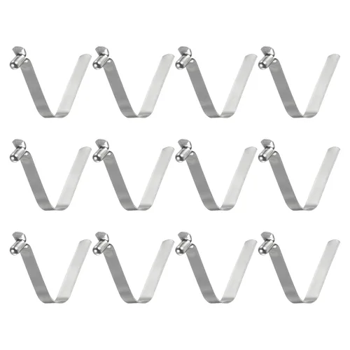 Vista 19 de HARFINGTON 12 unids botón único kayak paleta broche resorte clip 0.630x0.220 in 65Mn resorte acero en forma de V hueco elevación telescópica tubo