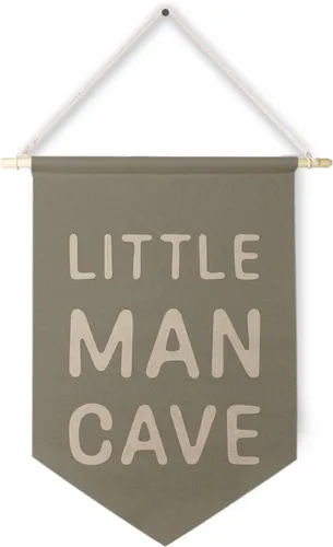 Vista 9 de Qpenm Cueva del Hombre Pequeño Bandera Colgante de Pared en Lienzo, Decoración para Habitación de Niños, Banderines Modernos en Blanco y Negro