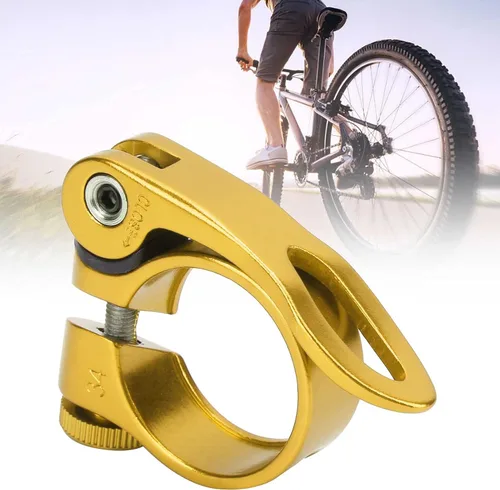 Vista 5 de plplaaoo Abrazadera de tija de sillín de bicicleta, abrazadera de asiento de bicicleta de aluminio, abrazadera de asiento de liberación rápida