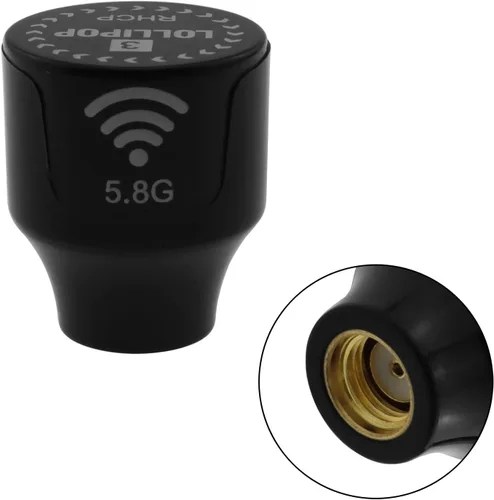 Vista 2 de E-outstanding Negro Super Mini Stubby 5.8GHz 5dBi Antena SMA Hembra para FPV Transmisor TX RX RC MAK-RHCP