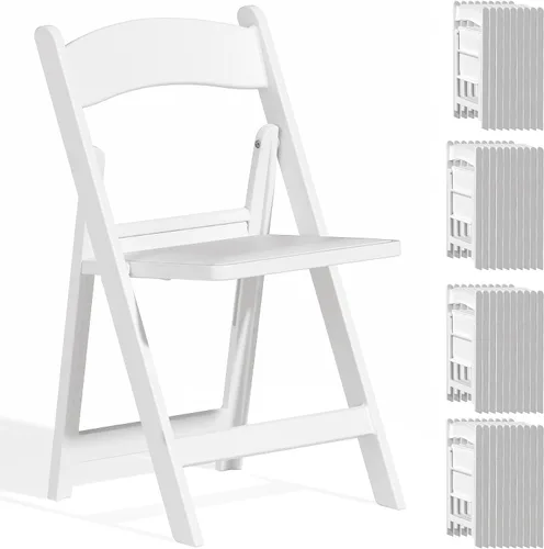Vista 12 de Sillas plegables de resina con cojín para bodas, fiestas, paquete