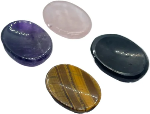 Vista 29 de GEMSCITE Piedras antiestrés del pulgar metafísicas con gemas preciosas para sanación con cristales Reiki, para hombres y mujeres, regalo Feng Shui
