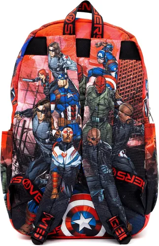 Vista 3 de Wondapop Disney Marvel Avengers Captain America - Mochila de nailon de tamaño completo de 17 pulgadas