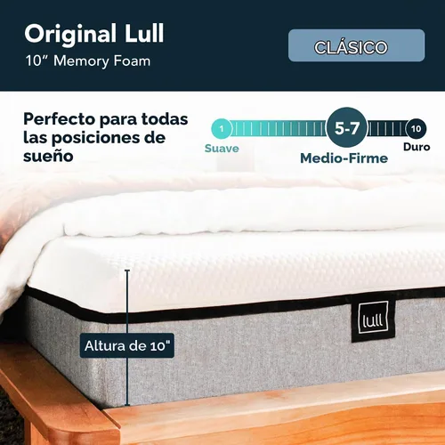 Vista 3 de El mejor colchón de espuma con efecto memoria por Lull – garantizado. Lull infusión de gel colchones de espuma viscoelástica, Memory Foam, Blanco