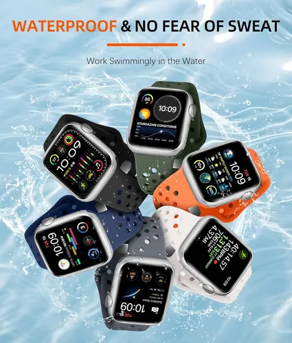 Vista 2 de Getino Compatible con Apple Watch Band de 1.575 in 1.496 in 1.614 in 1.732 in 1.772 in 1.811 in 1.929 in 1.654 in para mujeres y hombres, iWatch SE