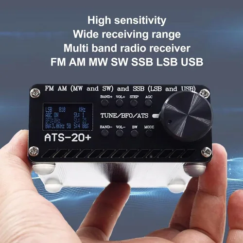 Vista 3 de ATS-20 Plus V2 SI4732 Receptor de radio de banda completa, FM AM LW SW receptor de banda mundial con altavoz, antena, receptor de radio portátil