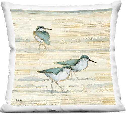 Vista 9 de Stupell Industries Paul Brent - Almohada de natación azul con diseño de tortuga marina y contorno de coral, 18 x 18 pulgadas