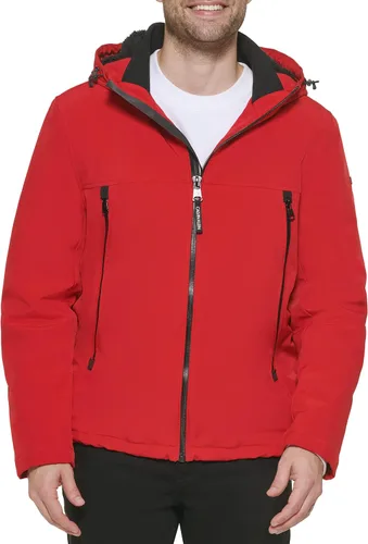 Vista 11 de Calvin Klein Abrigos de invierno para hombre - Chaqueta softshell con capucha forrada de sherpa