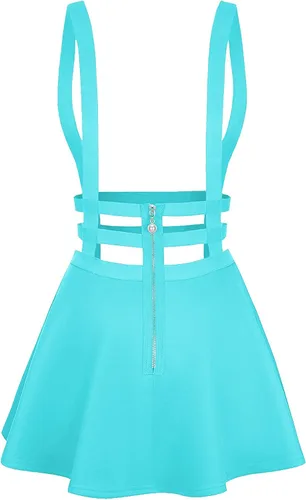 Vista 2 de Urban CoCo Womens Elastic Waist Pleated Short Braces Skirt