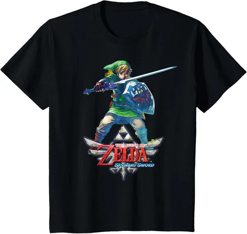 Vista 30 de Camiseta Nintendo Zelda Skyward Sword Link Ready for Battle Negro