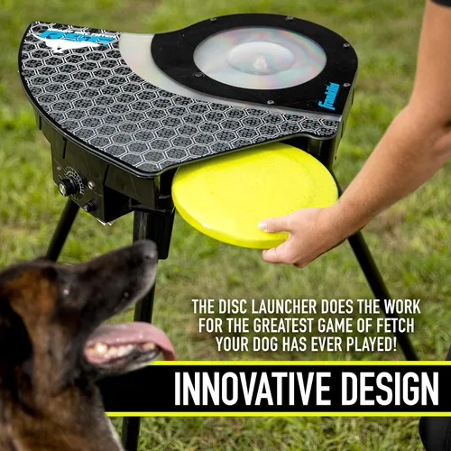 Vista 8 de Franklin Pet Supply Co. - Lanzador automático de discos para perros - Ready Set Fetch - Juguete lanzador portátil para perros - Funciona