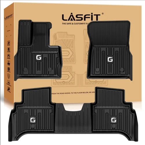 Vista 36 de LASFIT - Tapetes de suelo y maletero de auto, ajuste personalizado, de TPE, para todo tipo de clima, impermeable, juego completo, negros