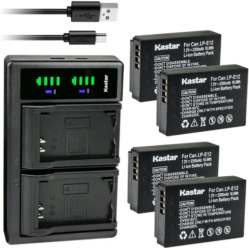 Vista 7 de Kastar LTD2 - Cargador de batería USB para Canon LP-E12 LPE12, cargador Canon LC-E12 LC-E12E, Canon EOS M50 Mark II, EOS M100, EOS M200, EOS Rebel