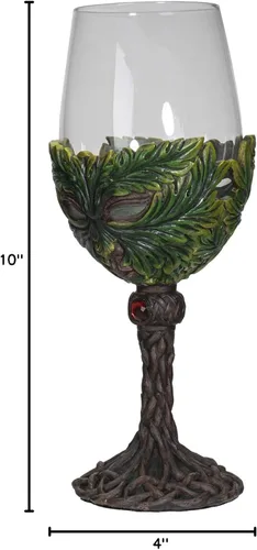 Vista 6 de SUMMIT COLLECTION Mythical Forest Spirit Greenman Deity, copas de vino de 16 onzas líquidas, cáliz para decoración del hogar