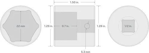 Vista 53 de TEKTON SID23109 Dado de impacto profundo de 6 puntos de 23/64 pulgada (9 mm) impulsor de 1/2 pulgada