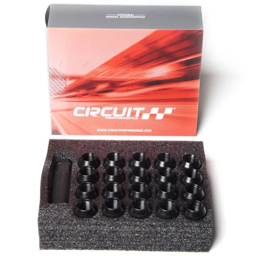 Vista 6 de Circuit Performance Spline Drive Tuner Bellota Tuercas de llanta de acero forjado negro 14x1.5 (20 piezas + herramienta) compatible con Dodge