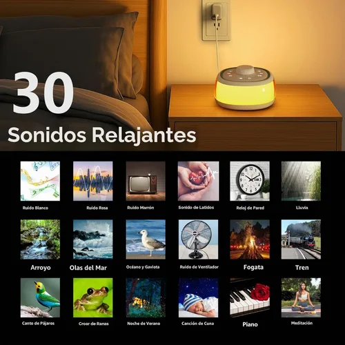 Vista 2 de DONOW - Máquina de sonido de ruido blanco para bebés y adultos con 30