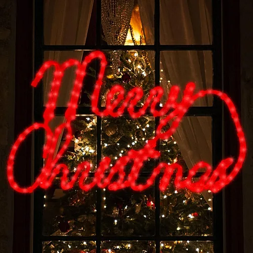 Vista 12 de Paquete de 2 Luces de Ventana de Navidad Iluminadas, Luces de Silueta de Ventana de Navidad, Lámpara de Señal de Doble Cara para Decoración de Pared