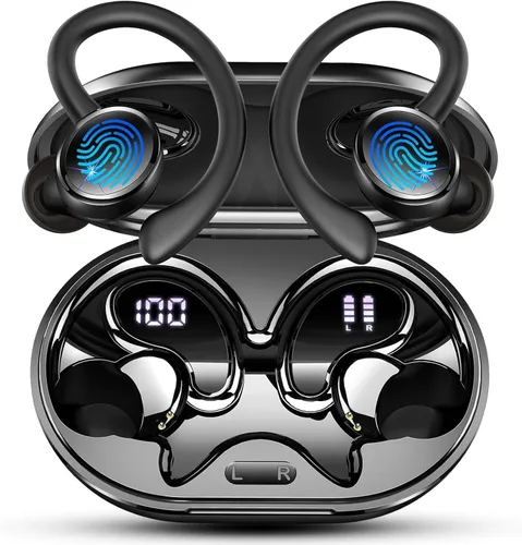 Vista 12 de Auriculares inalámbricos, auriculares Bluetooth 5.4 deportivos 2025, auriculares Bluetooth con micrófono de cancelación de ruido ENC, auriculares